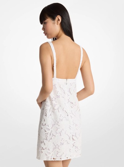 Corded Floral Lace Mini Dress in WHITE | Michael Kors