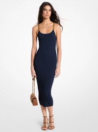 Embellished Ribbed Knit Tank Dress