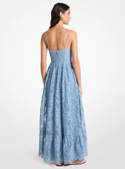 Corded Floral Lace Maxi Dress in CHAMBRAY | Michael Kors
