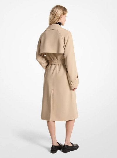 Textured Crepe Trench Coat in KHAKI | Michael Kors