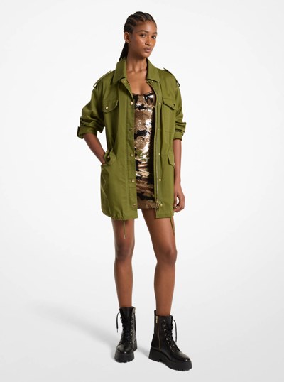 Anorak en coton biologique extensible in VERT FOR&Ecirc;T | Michael Kors