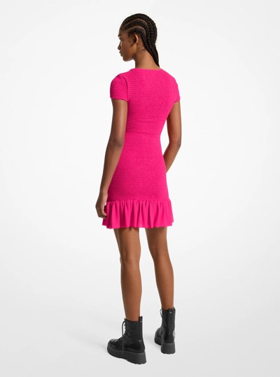 Smocked Georgette Mini Dress in WILDBERRY | Michael Kors