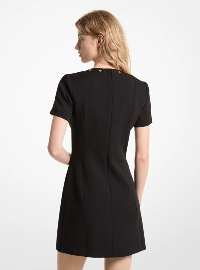 Stretch Crepe Lace-Up Dress in BLACK | Michael Kors