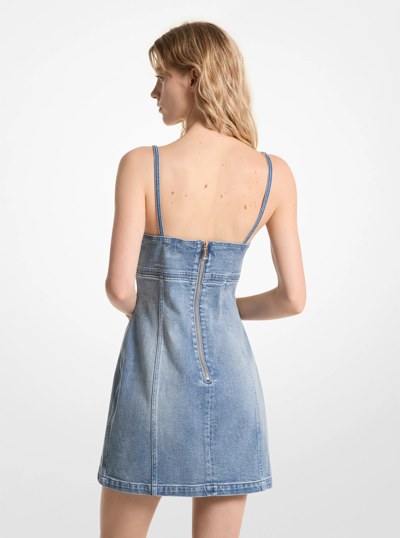 Stretch Denim Mini Dress in BLUE VINTAGE WASH | Michael Kors