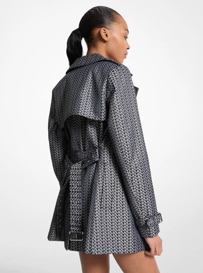 MK2000 Logo Jacquard Trench Coat in NICKEL | Michael Kors