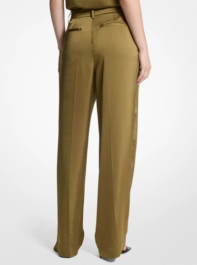 Drapey Satin Wide Leg Pants in PISTACHIO | Michael Kors
