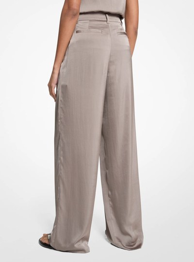Drapey Satin Wide Leg Pants in CHESTNUT | Michael Kors