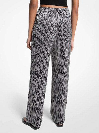 MK2000 Logo Satin Pants in NICKEL | Michael Kors