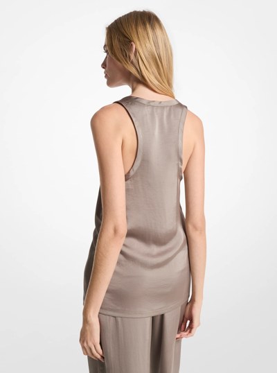 Satin Racerback Tank Top in CHESTNUT | Michael Kors