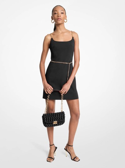 Chain Strap Belted Bustier Mini Dress