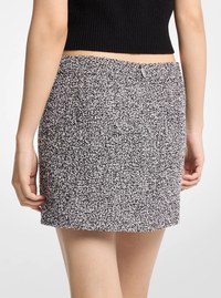 Cotton Blend Tweed Mini Skirt