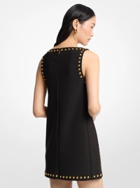 Dome Studded Crepe Shift Dress