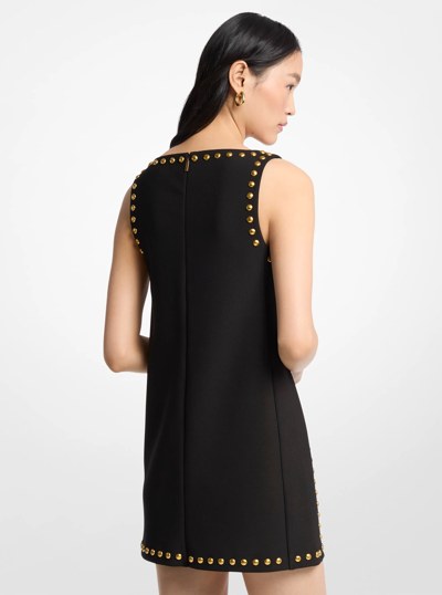 Dome Studded Crepe Shift Dress in BLACK | Michael Kors