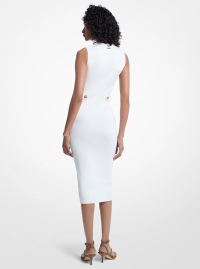 Stretch Knit Midi Dress in BONE | Michael Kors