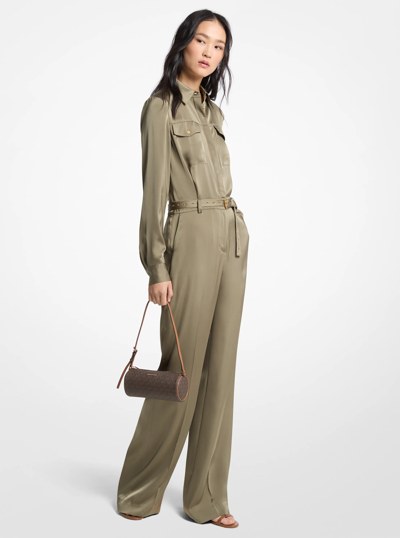 Satin Jumpsuit in SAFARI GREEN | Michael Kors