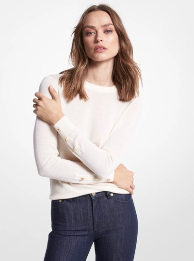 Merino Wool Blend Sweater in BONE | Michael Kors