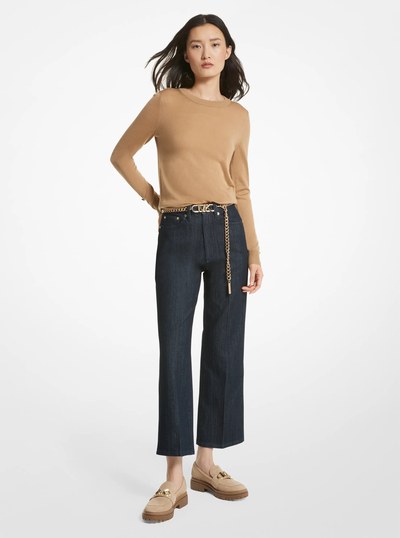 Merino Wool Blend Sweater in DARK CAMEL | Michael Kors