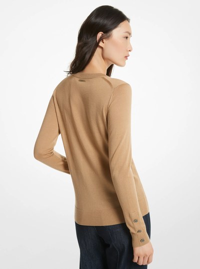Merino Wool Blend Sweater in DARK CAMEL | Michael Kors