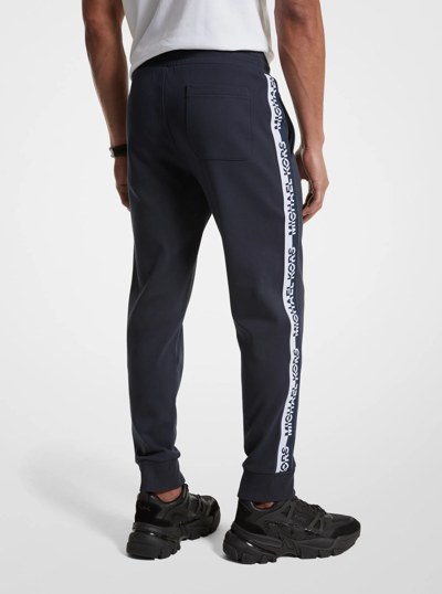 Logo Tape Cotton Blend Joggers in MIDNIGHT | Michael Kors