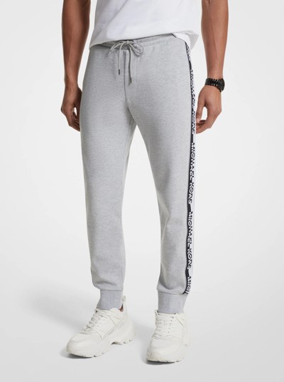 Logo Tape Cotton Blend Joggers in HEATHER GREY | Michael Kors