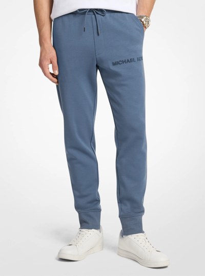 Pantalon de jogging en m&eacute;lange de coton gaufr&eacute; &agrave; logo in BLEUET | Michael Kors