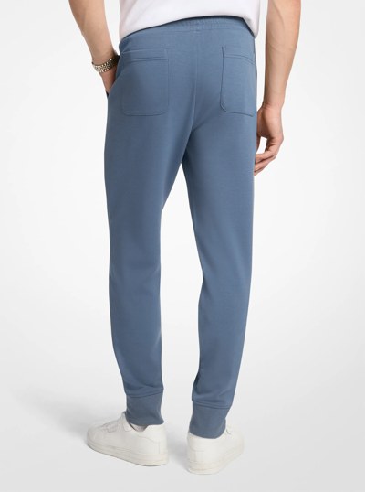 Pantalon de jogging en m&eacute;lange de coton gaufr&eacute; &agrave; logo in BLEUET | Michael Kors