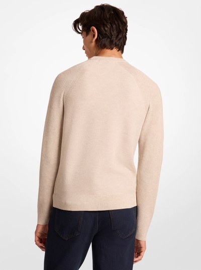 Chandail &agrave; encolure ras-de-cou en m&eacute;lange de laine in CR&Egrave;ME CLAIR M&Eacute;LANG&Eacute; | Michael Kors