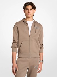 Logo Cotton Blend Zip-Up Hoodie