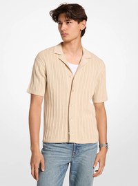 Textured Knit Polo Shirt