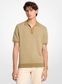 Two-Tone Knit Polo Shirt