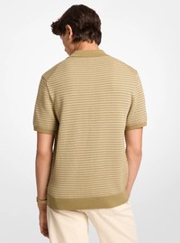 Two-Tone Knit Polo Shirt