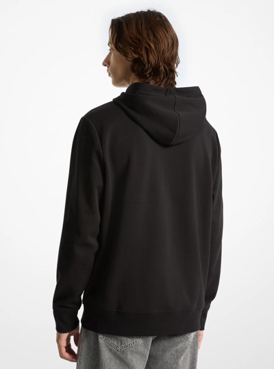 Logo Cotton Blend Hoodie in BLACK | Michael Kors