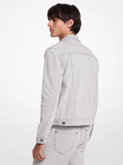 Stretch Denim Trucker Jacket in ALUMINUM | Michael Kors