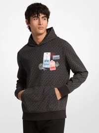 Embellished Signature Logo Cotton Blend Hoodie