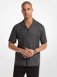 Signature Logo Linen Camp Shirt