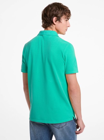 Cotton Piqu&eacute; Polo Shirt in GRASS GREEN | Michael Kors