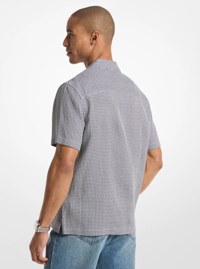 Chemise en lin &agrave; motif g&eacute;om&eacute;trique