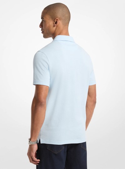 Polo en piqu&eacute; de coton Pima in BLEU PASTEL | Michael Kors