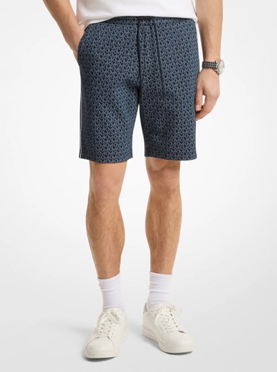 Signature Logo Cotton Blend Shorts in MIDNIGHT | Michael Kors
