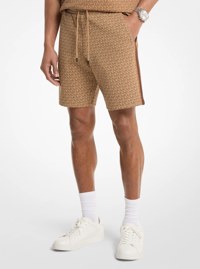 Short en m&eacute;lange de coton &agrave; logo Signature