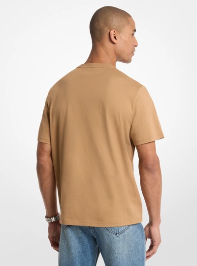 T-shirt KORS en jersey de coton in POIL DE CHAMEAU FONC&Eacute; | Michael Kors