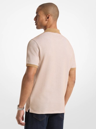 Polo en coton gaufr&eacute; extensible in POIL DE CHAMEAU FONC&Eacute; | Michael Kors