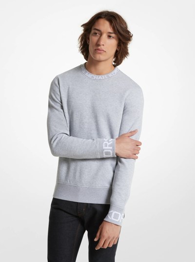 Logo Trim Cotton Blend Sweatshirt in HEATHER GREY | Michael Kors