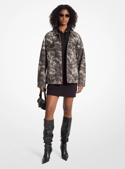 Camouflage Denim Jacket in CHARCOAL WASH | Michael Kors