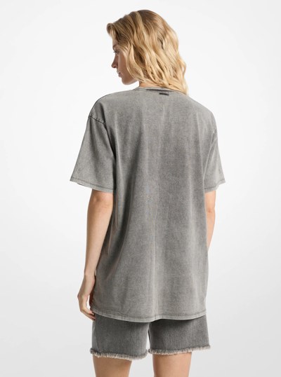 Garment Wash Cotton Jersey T-Shirt in CONCRETE WASH | Michael Kors