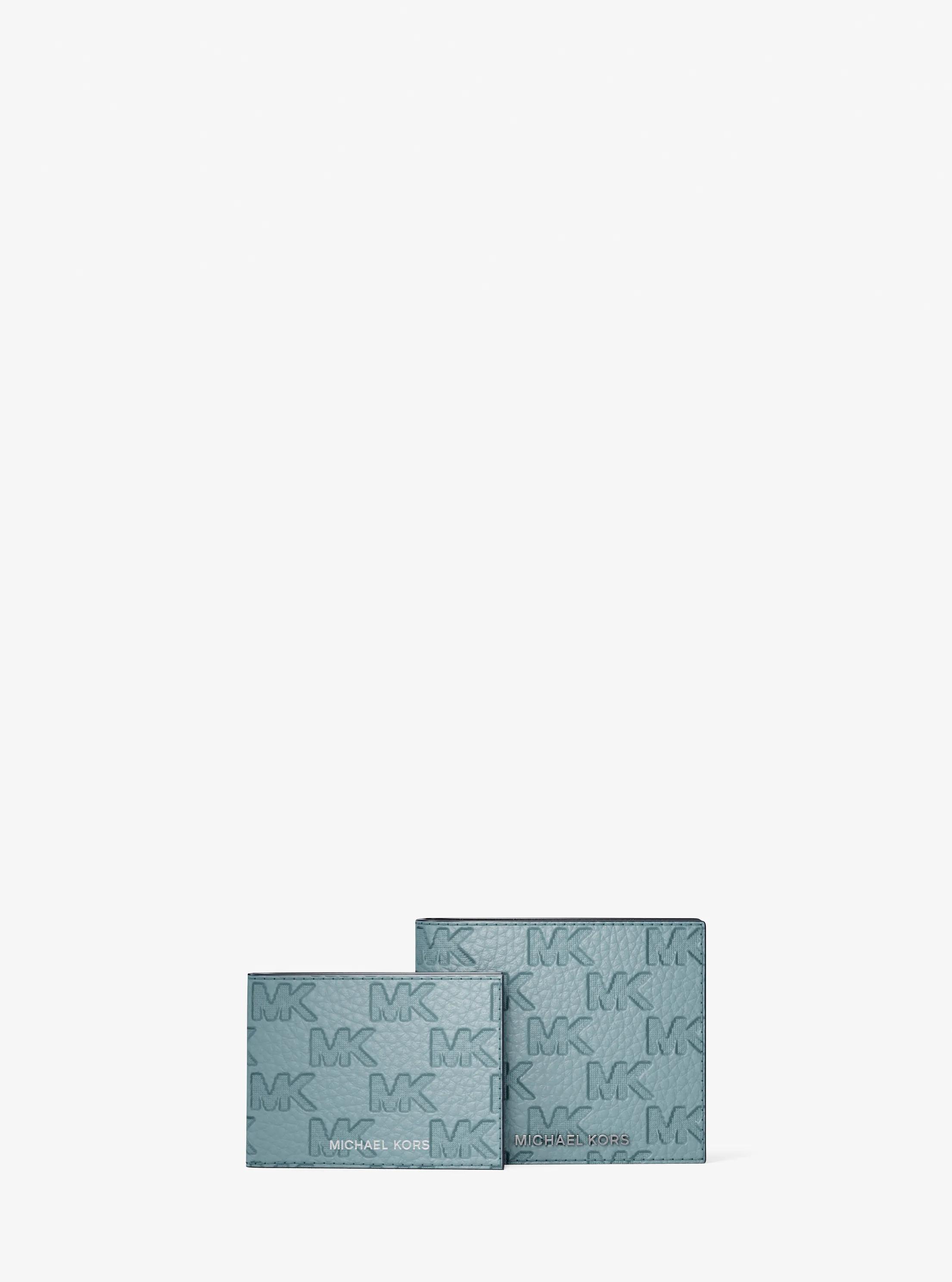 Hudson Logo Embossed Leather Billfold Wallet and Passcase in CHAMBRAY | Michael Kors