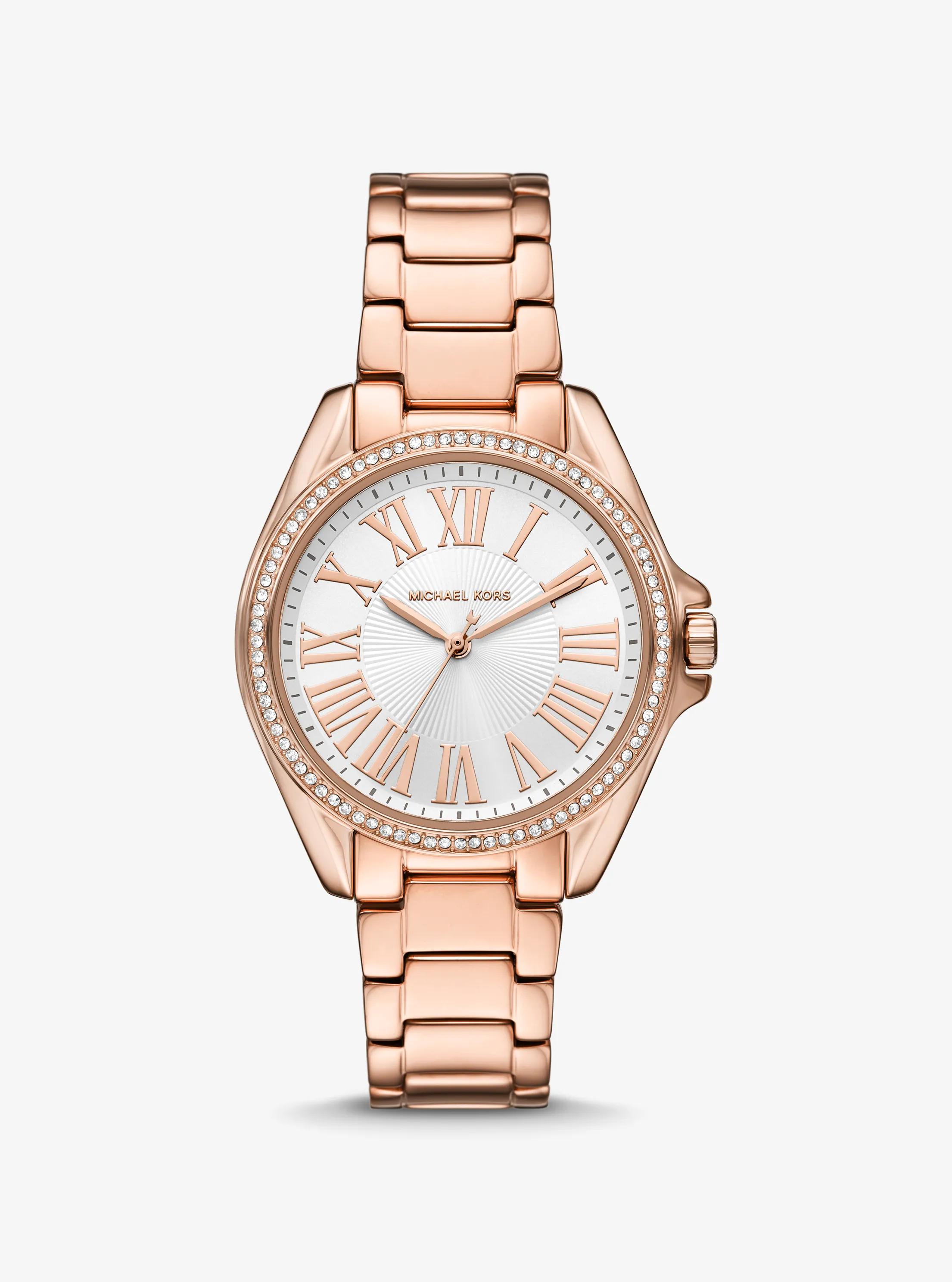 Kaycie Pav&eacute; Rose Gold-Tone Watch