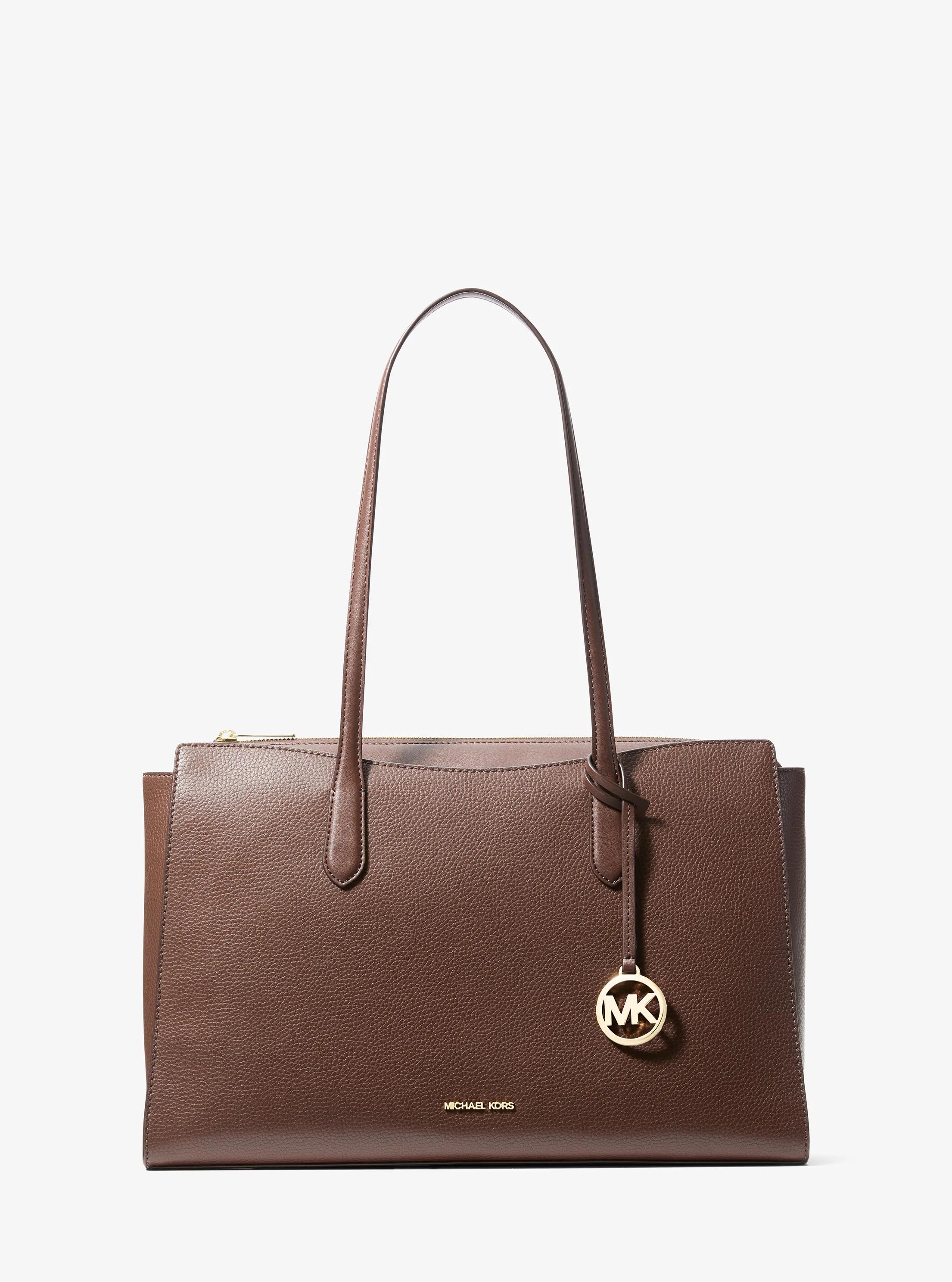 Arden Medium Pebbled Leather Tote Bag in NUTMEG | Michael Kors