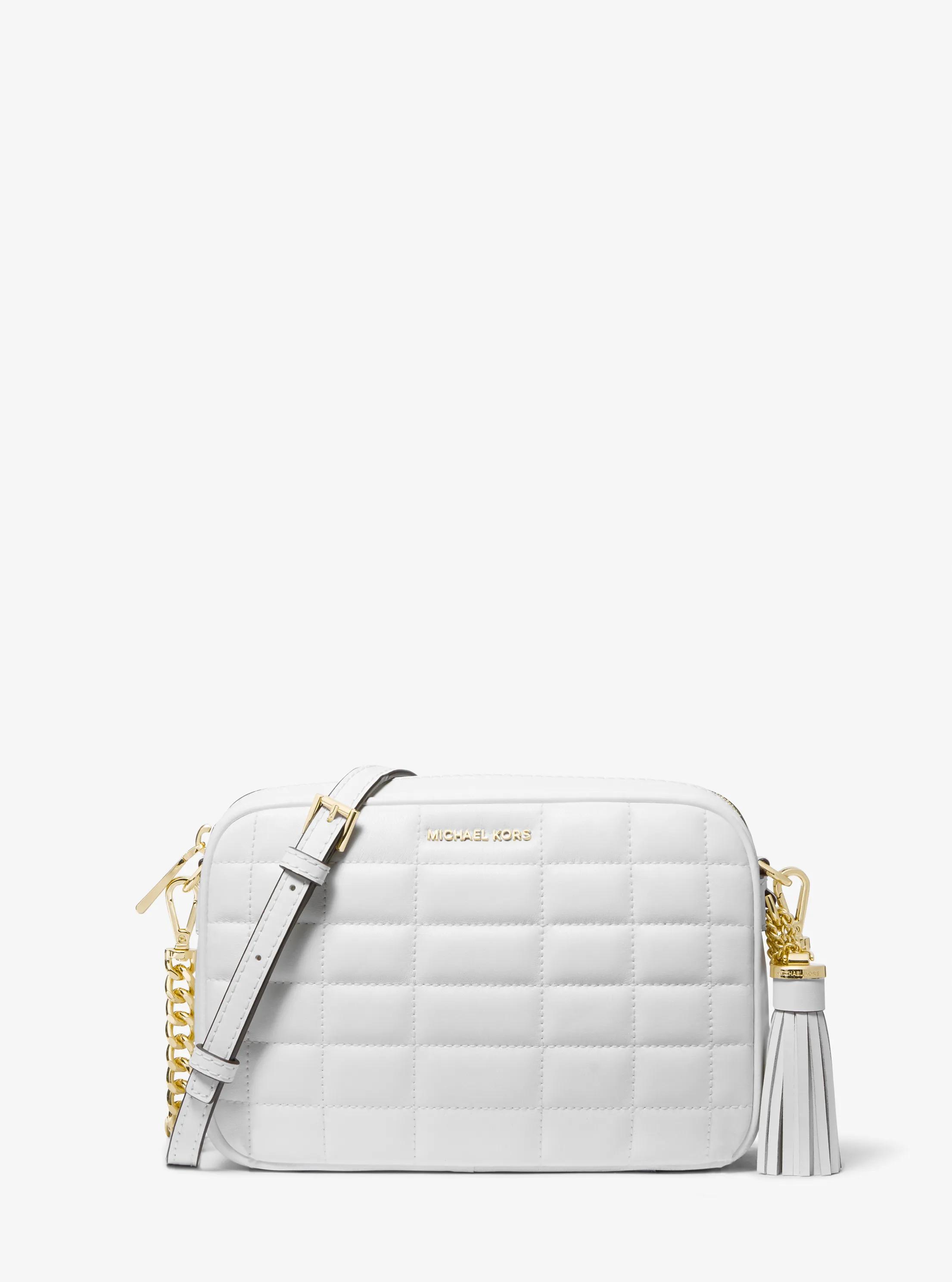 MK Jet Set Medium Quilted Leather Crossbody Bag - White - MICHAEL Michael Kors