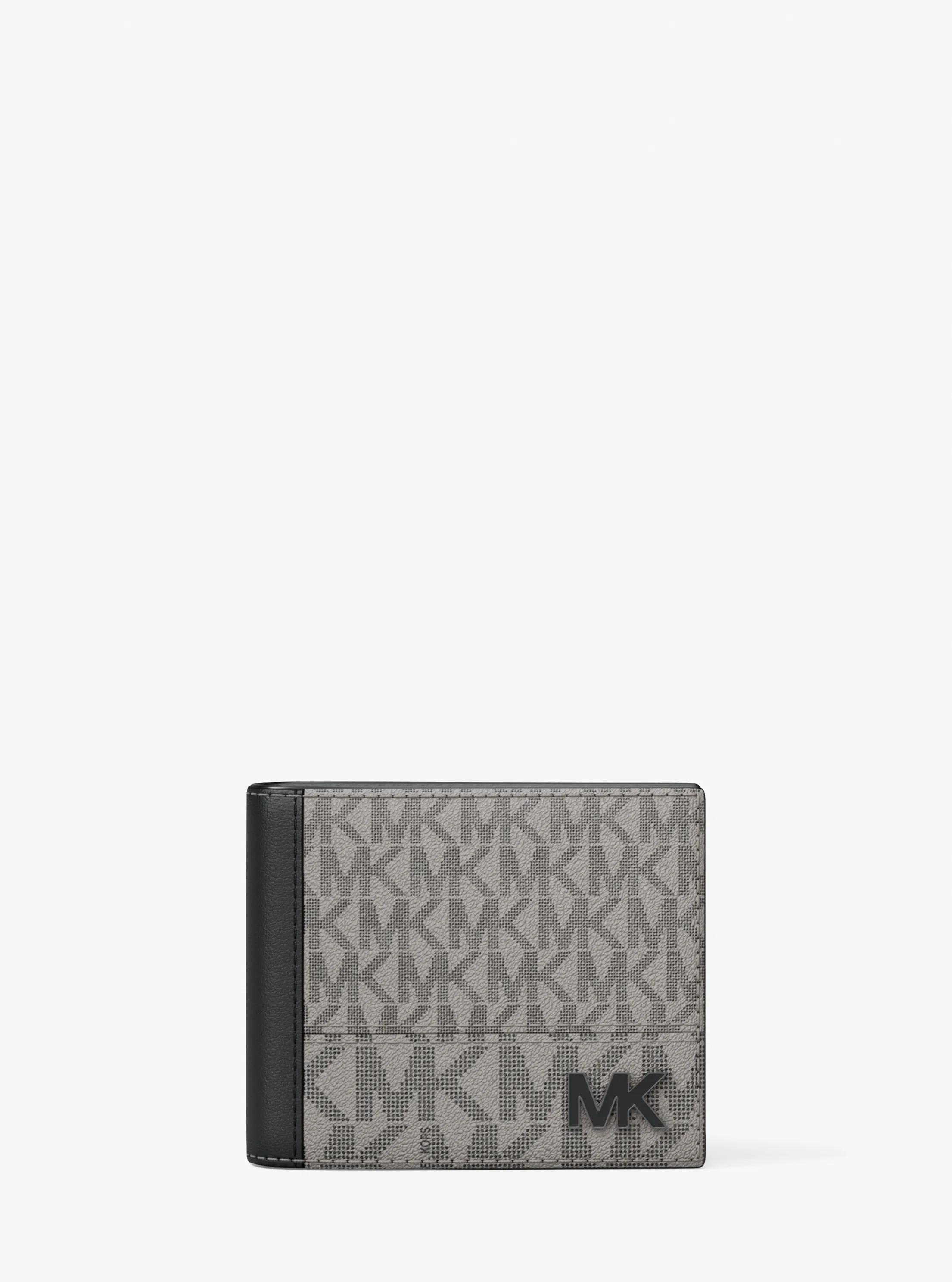 Porte-billets Cooper &agrave; logo Signature in GRIS P&Acirc;LE/NOIR MULTI | Michael Kors